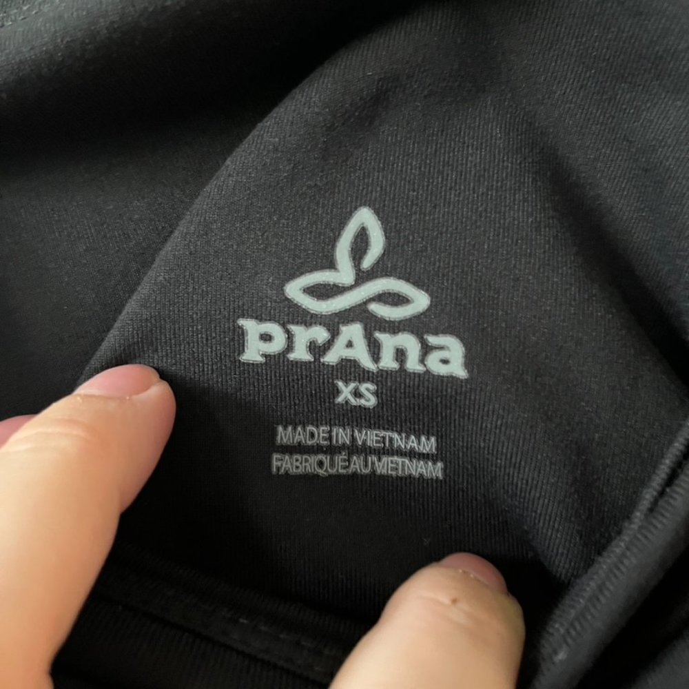 Prana Leggings‎ Black Eyelet Detail Pull On Waistband Pocket Mid Rise Size XS - Picture 5 of 11